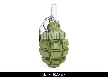 Grenade à main, rendu 3D sur fond blanc Banque D'Images