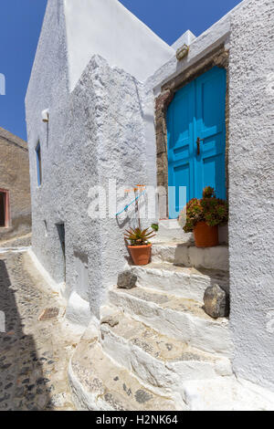 Les rues de Firostefani, à Santorin Grèce Banque D'Images