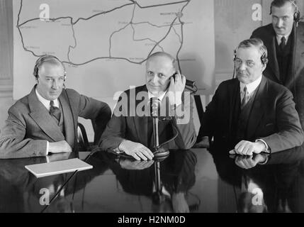Ouverture d'une nouvelle ligne téléphonique transcontinental, Washington DC, USA, National Photo Company, le 17 janvier 1927 Banque D'Images