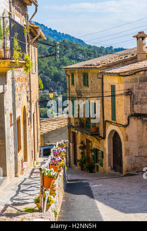 Rue de l'usine à Valldemossa, Majorque Banque D'Images