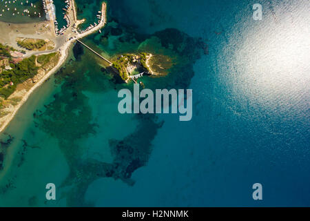 Vue aérienne sur le caméo île de Zakynthos Grèce Banque D'Images