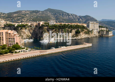 Vue aérienne, quartier Fontvieille, Monaco, Monaco, Cote d'Azur, de l'Europe Banque D'Images