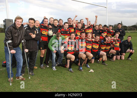 Campion célébrer remportant le championnat de la Ligue - Ancienne Cooperians vs RFC RFC Campion - Essex Rugby League - 27/03/10 Banque D'Images