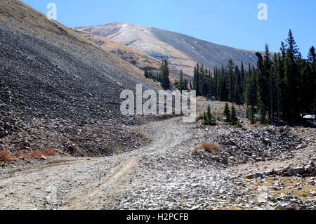 La Baldwin Gulch Jeep sur l'approche de Mont Antero, Colorado Banque D'Images