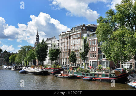 Oude Schans - Canal Zuiderkerk Amsterdam Pays-Bas Banque D'Images