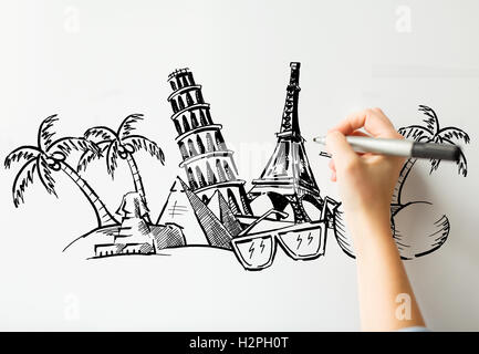 Dessin de sites touristiques Banque D'Images