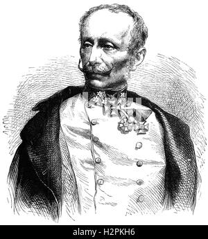 Août Ludwig Ritter von Benedek (1804 - 1881) était un général autrichien (d'origine hongroise, mieux connu pour le commandant de l'armée impériale en 1866 à la bataille de Königgrätz contre l'armée prussienne. Après une série d'erreurs qu'il a perdu la bataille. Banque D'Images