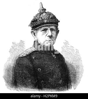 Helmuth Karl Bernhard von Moltke ou Helmuth von Moltke l'Ancien (1800 - 1891) était un maréchal allemand. Le chef d'état-major de l'armée prussienne pendant trente ans, il est considéré comme le créateur d'une nouvelle méthode, plus moderne de diriger les armées en campagne. Banque D'Images