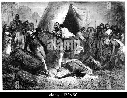 Théodore II, (1818 - 1868), Empereur d'Ethiopie a demandé au consul britannique à porter une lettre à la reine Victoria qui demandent à venir des travailleurs qualifiés pour enseigner ses sujets comment produire des armes à feu et d'autres compétences techniques. Sans réponse, il fait emprisonner tous les sujets britanniques en Ethiopie, inclus un missionnaire du nom de M. Stern, qui avait publié un livre critique ; de Théodore II. Quand il a vu le livre, il s'est violemment en colère, tira un pistolet sur Stern, et a dû être empêché de tuer le missionnaire. Banque D'Images