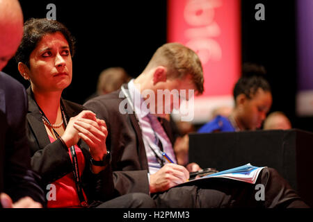 Congrès du Parti travailliste, le 27/09/2016 à Liverpool Liverpool, ACC. Les personnes sur la photo : Shami Chakrabarti, Baroness Chakrabarti CBE , à une conférence . Photo par Julie Edwards. Banque D'Images