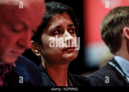 Congrès du Parti travailliste, le 27/09/2016 à Liverpool Liverpool, ACC. Les personnes sur la photo : Shami Chakrabarti, Baroness Chakrabarti CBE , à une conférence . Photo par Julie Edwards. Banque D'Images