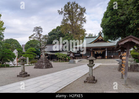 Culte de Suizenji Jojuen jardin à Kumamoto, Japon Banque D'Images