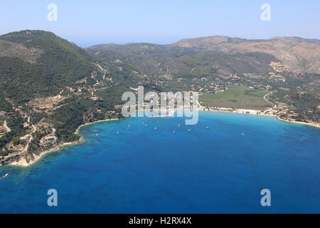 Vue aérienne sur l'île de Zakynthos Grèce - Kalamaki Beach Banque D'Images