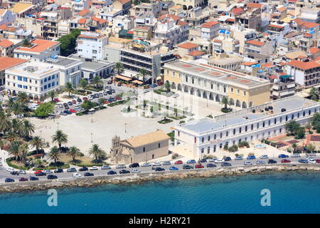 Vue aérienne sur la ville de Zante Zakynthos - Grèce Banque D'Images