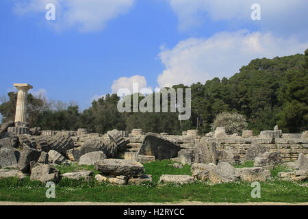 Grèce Olympia Olympia Ruines d'origine des Jeux Olympiques Banque D'Images