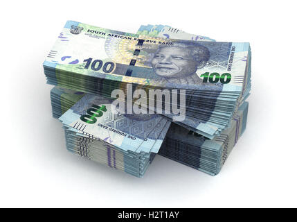 Pile de rand sud africain (isolated with clipping path) Banque D'Images
