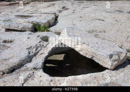 Misqa Réservoirs, Hagar Qim Temples, Malte Banque D'Images