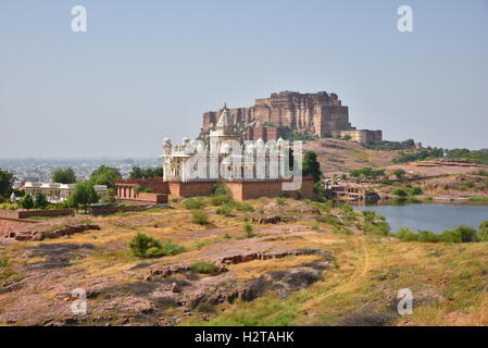 Mausolée Jaswant Thada à Jodhpur, Rajasthan, Inde. Il a été construit par le Maharaja Sardar Singh en 1899 État de Jodhpur Banque D'Images