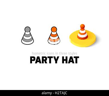 Party hat icône dans un style différent Illustration de Vecteur