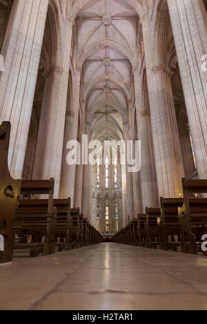 Batalha, Portugal - 24 Avril 2014 : vue de l'intérieur de Santa Maria da Vitoria Batalha abbaye dominicaine- Batalha, Portugal Banque D'Images