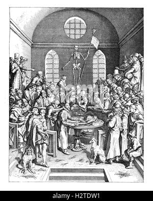 Leçon d'anatomie à l'Université medical college, l'année 1616 Banque D'Images