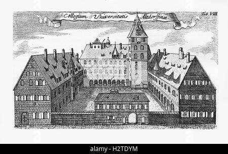 1714, l'Université d'Altdorf, près de Nuremberg, en Allemagne. L'Université d'Altdorf a été fondée en 1578 Banque D'Images