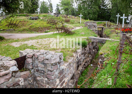 La ligne allemande WWI tranchées, préservé des Vosges, Alsace, France Banque D'Images