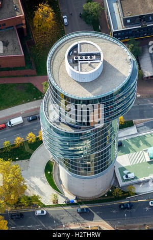 Photo aérienne, l'excentrique dans le house, immeuble de bureaux de grande hauteur sur un ancien bunker de la seconde guerre mondiale 2 - construit, photo aérienne de Bochum, Banque D'Images