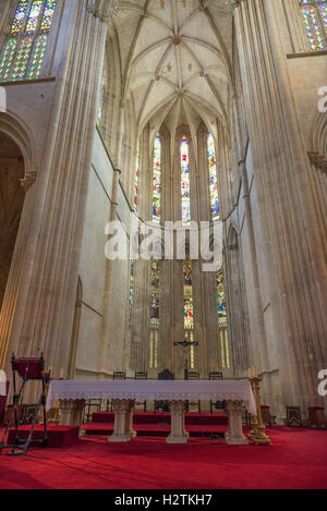 Batalha, Portugal - 24 Avril 2014 : vue de l'intérieur de Santa Maria da Vitoria Batalha abbaye dominicaine- Batalha, Portugal Banque D'Images