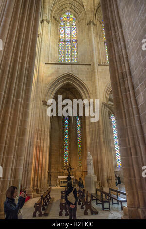 Batalha, Portugal - 24 Avril 2014 : vue de l'intérieur de Santa Maria da Vitoria Batalha abbaye dominicaine- Batalha, Portugal Banque D'Images