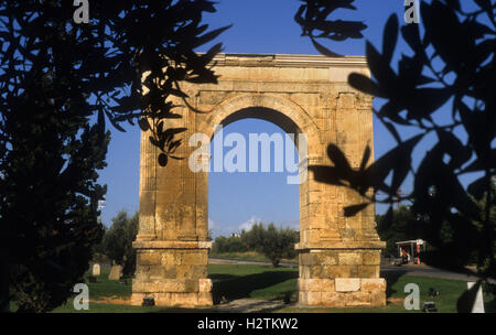 Tarragona : Le Manoir de l'arc de triomphe romain, Unersco (patrimoine mondial). Banque D'Images