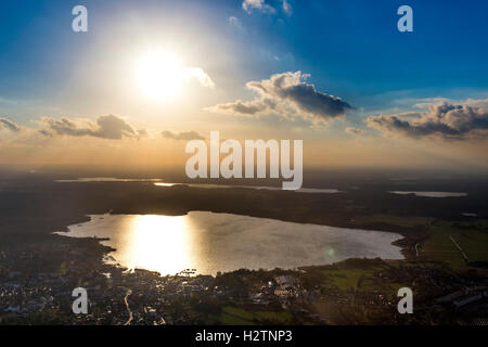 Vue aérienne, Zierker lacs, Neustrelitz, Mecklenburg Lake District, Müritz, Mecklenburg-Vorpommern, Allemagne, Europe, vue aérienne Banque D'Images