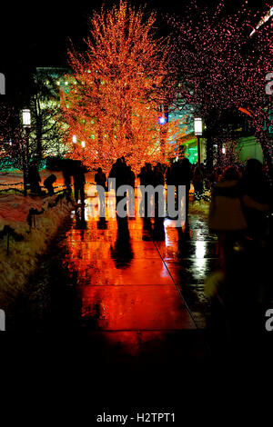 Les lumières de Noël les gens de temple square Salt Lake City Utah Célébration Banque D'Images