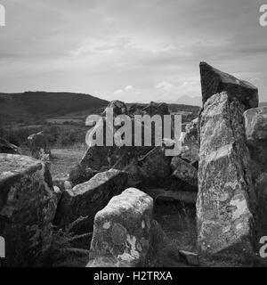 Tombes des géants chambré sur cairns, Loisgte Torran Whiting Bay, île d'Arran, N.Ayrshire, Ecosse Banque D'Images