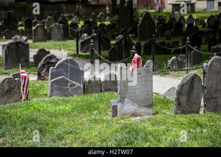 Cimetière historique situé à Boston, Massachusetts, United States. Banque D'Images