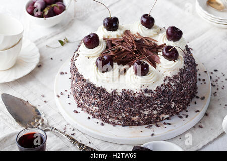 Gâteau Forêt Noire, tarte choco cerise, Schwarzwald Banque D'Images