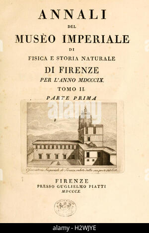 Annali del Museo Imperiale di Fisica e Storia Naturale di Firenze BHL79 Banque D'Images