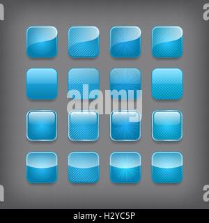 Ensemble de boutons bleu vierge pour vous concevez ou app. Illustration de Vecteur