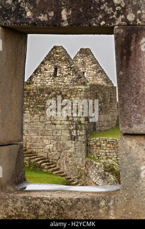 L'intérieur du complexe archéologique de Machu Picchu. Machu Picchu est une ville située dans la cordillère des Andes, au Pérou moderne. Il Banque D'Images