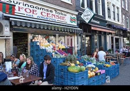 Albert Cuypstraat Cuyp Market Amsterdam Pays-Bas Surinaamse Toko FOE CENCIE jardiniers - Butcher Banque D'Images