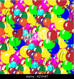 Ballons multicolores. Carte de souhaits Illustration de Vecteur