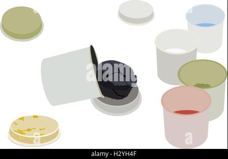 L'ensemble de peintures à la gouache dans la bombe Illustration de Vecteur