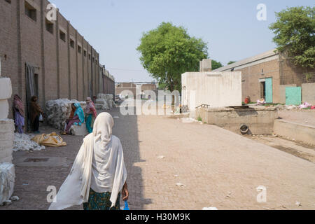 Extérieur du bâtiment dans une filature de coton au Pakistan Multan Banque D'Images