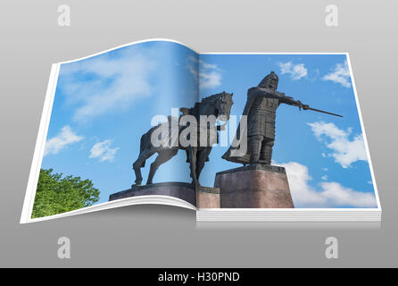 Le monument du Grand-Duc de Lituanie Gediminas, l'un célèbre dirigeant de l'ancienne Lituanie, Vilnius, Europe Banque D'Images