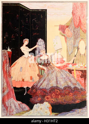 "L'une des mais Cinderilla aurait vêtus de leurs têtes de travers." Illustration de 'Cinderilla ou la petite Pantoufle de verre' par Harry Clarke (1889-1931). Voir la description pour plus d'informations. Banque D'Images