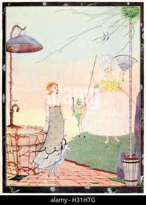 "Je suis venu ici pour vous servir avec de l'eau, prier ?" Illustration de 'The Fairy' par Harry Clarke (1889-1931). Voir la description pour plus d'informations. Banque D'Images