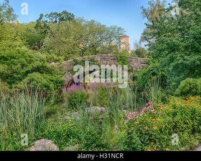 Gapstow Bridge est l'une des icônes de Central Park, de Manhattan à New York City Banque D'Images