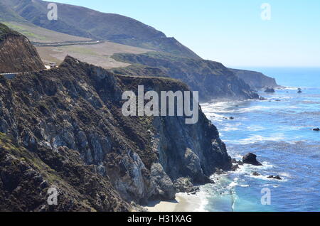 Panorama de la PCH entre Carmel et San Simeon Banque D'Images