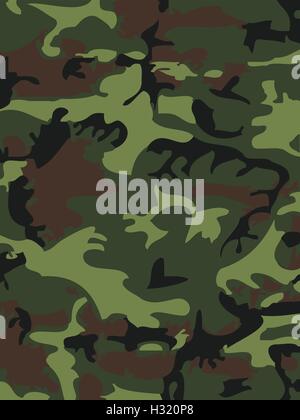 Camouflage background seamless vector illustration. Classic style vêtements camo masquage répéter l'impression. Brun Noir Vert Illustration de Vecteur