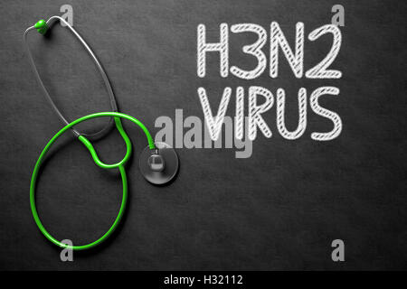 Tableau avec H3N2. 3D Illustration. Banque D'Images